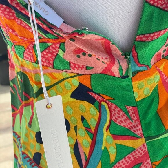 Olivaceous Floral Maxi Dress With Slit - Picture 11 of 12